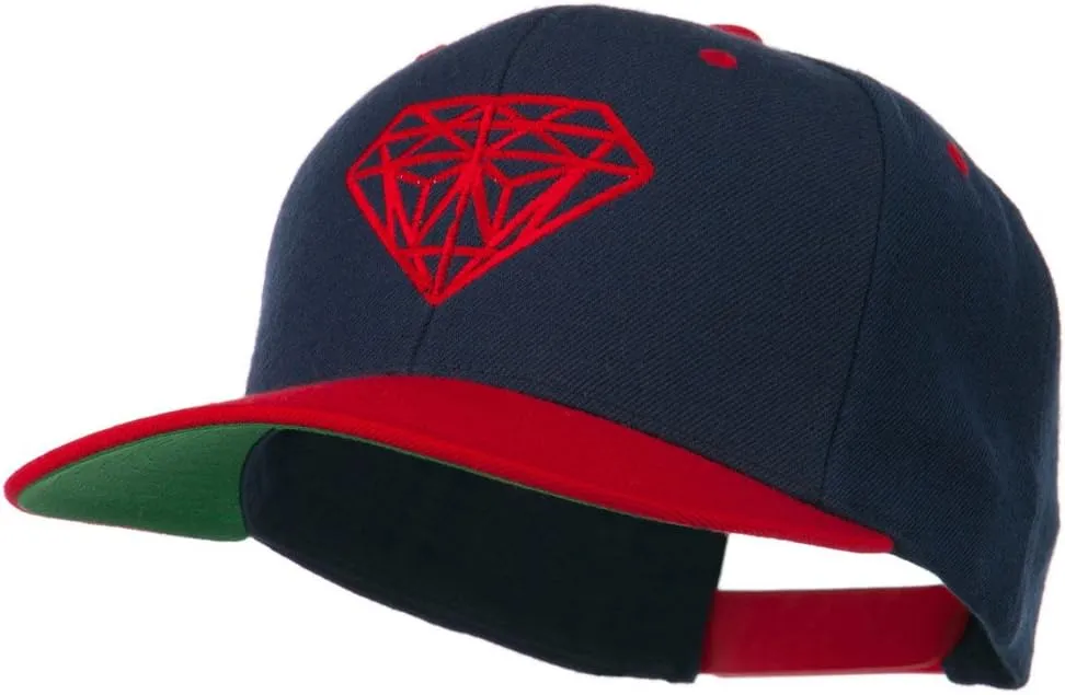 Diamond Embroidered Snapback Two Tone Cap