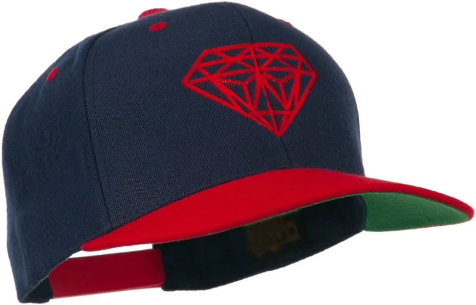 Diamond Embroidered Snapback Two Tone Cap