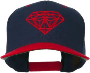 Diamond Embroidered Snapback Two Tone Cap