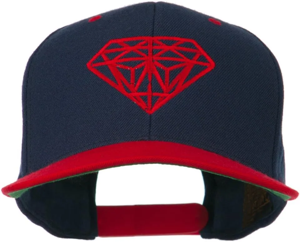 Diamond Embroidered Snapback Two Tone Cap