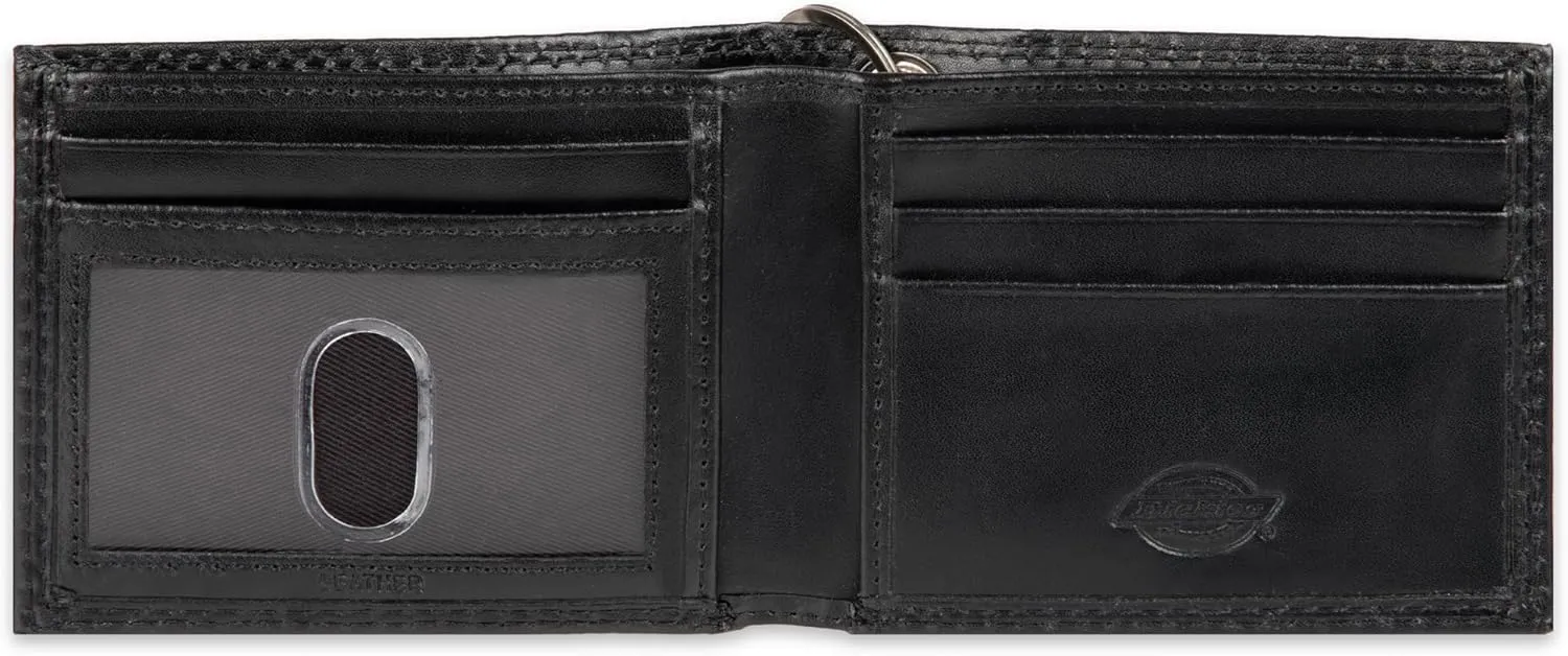 Dickies Men's Slim Everyday Leather Bifold Chain Wallet