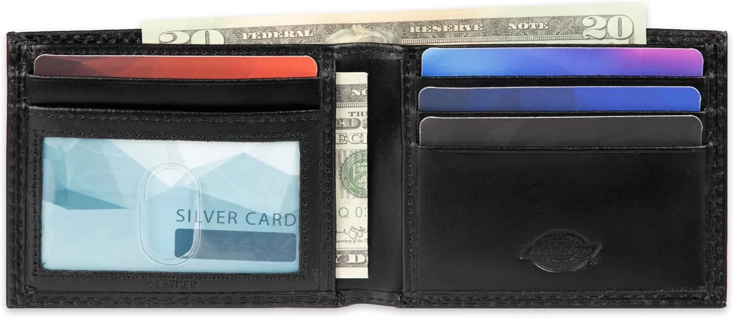 Dickies Men's Slim Everyday Leather Bifold Chain Wallet