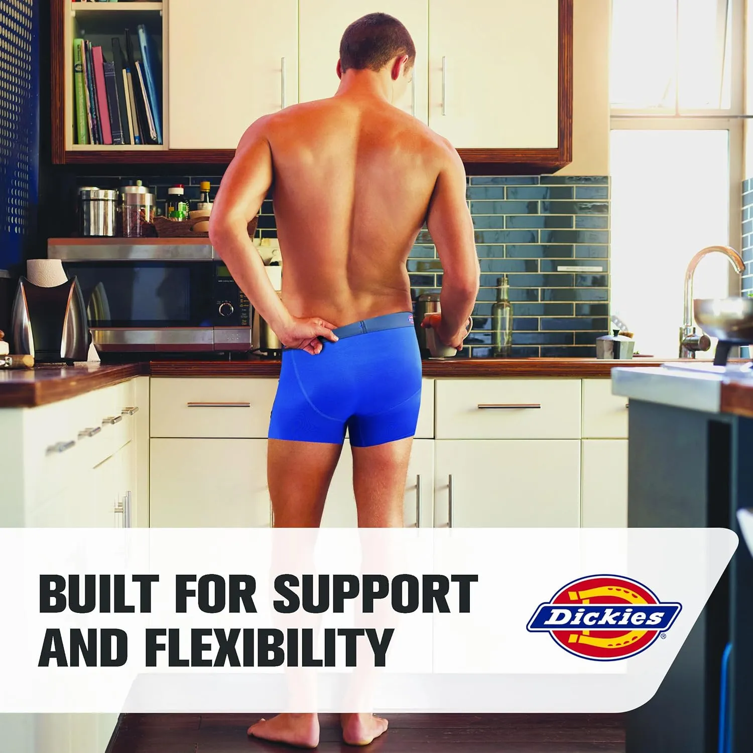Dickies Mens Underwear 4 Pack Microfiber boxer briefs for men