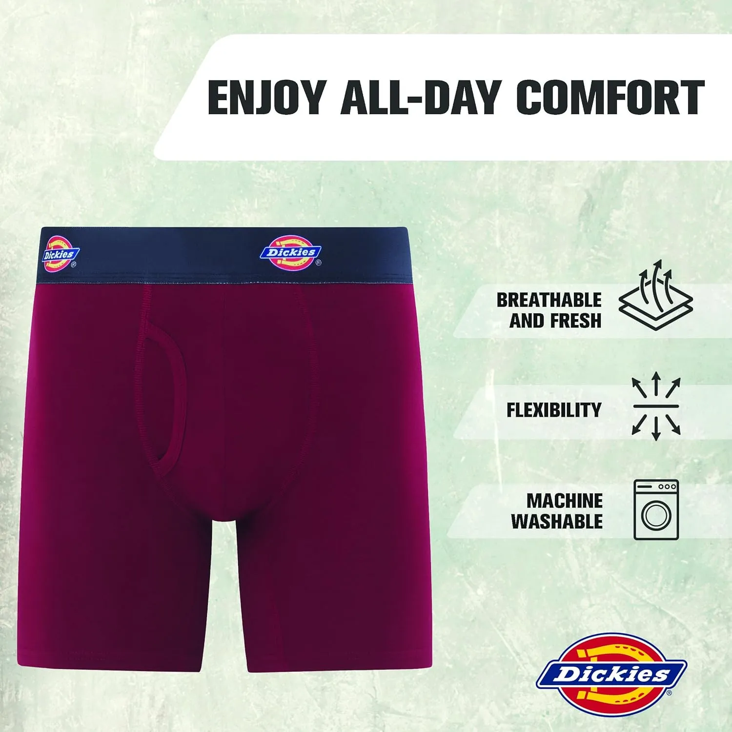 Dickies Mens Underwear 4 Pack Microfiber boxer briefs for men