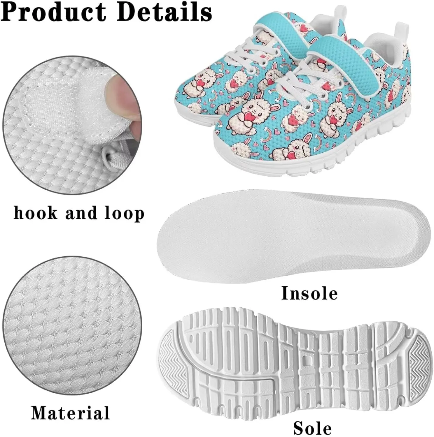Doojoayie Slip On Shoes for Girls Soft Sole School Tennis Shoes Hook and Loop