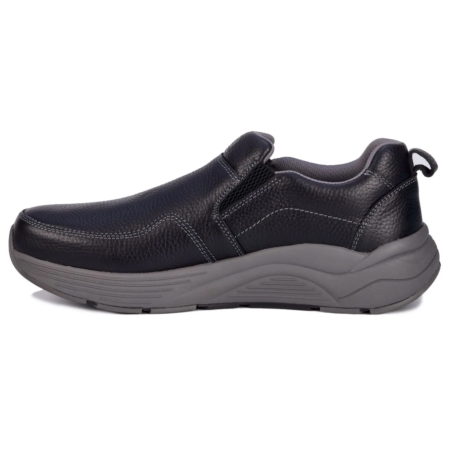 Drew Men's Match Black Pebbled Leather