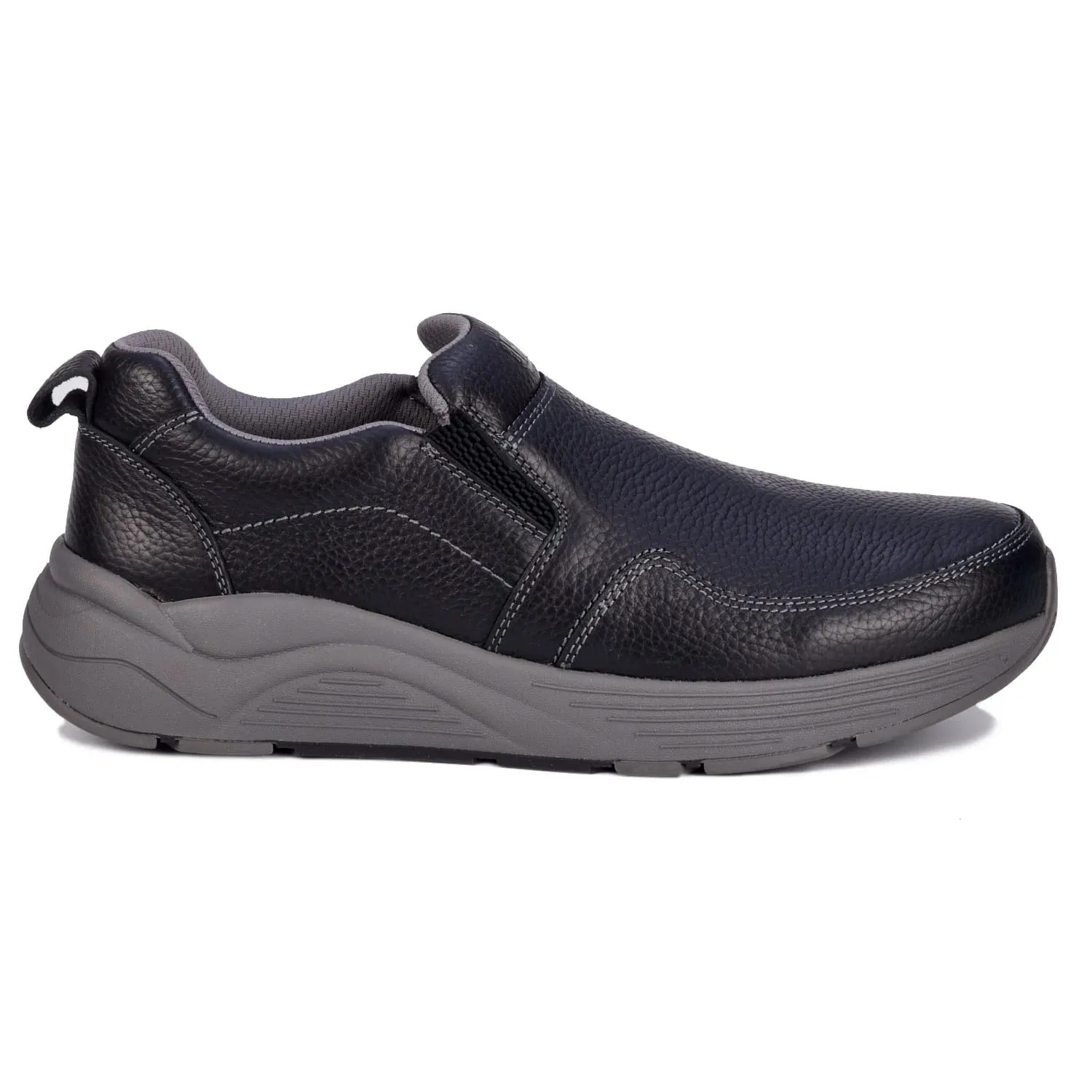 Drew Men's Match Black Pebbled Leather