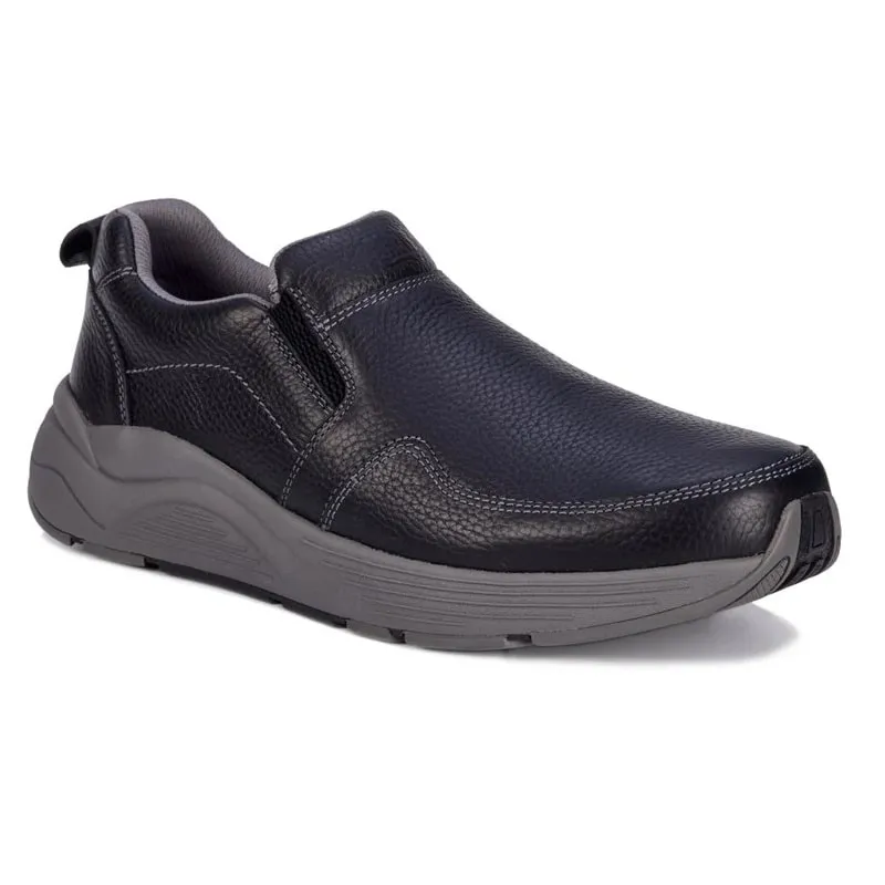 Drew Men's Match Black Pebbled Leather