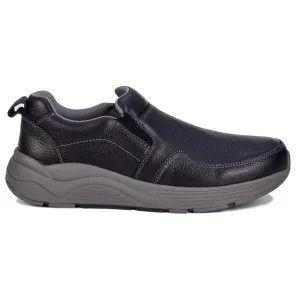 Drew Men's Match Black Pebbled Leather
