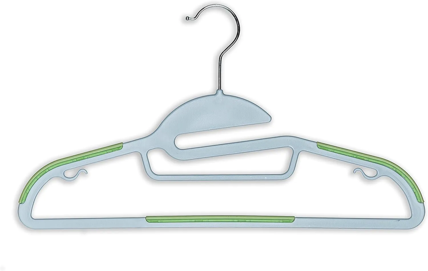 Dry Wet Clothes Hangers Amphibious Light Green with Non-Slip Shoulder Design, Steel Swivel Hooks – Set of 10