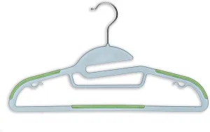 Dry Wet Clothes Hangers Amphibious Light Green with Non-Slip Shoulder Design, Steel Swivel Hooks – Set of 10