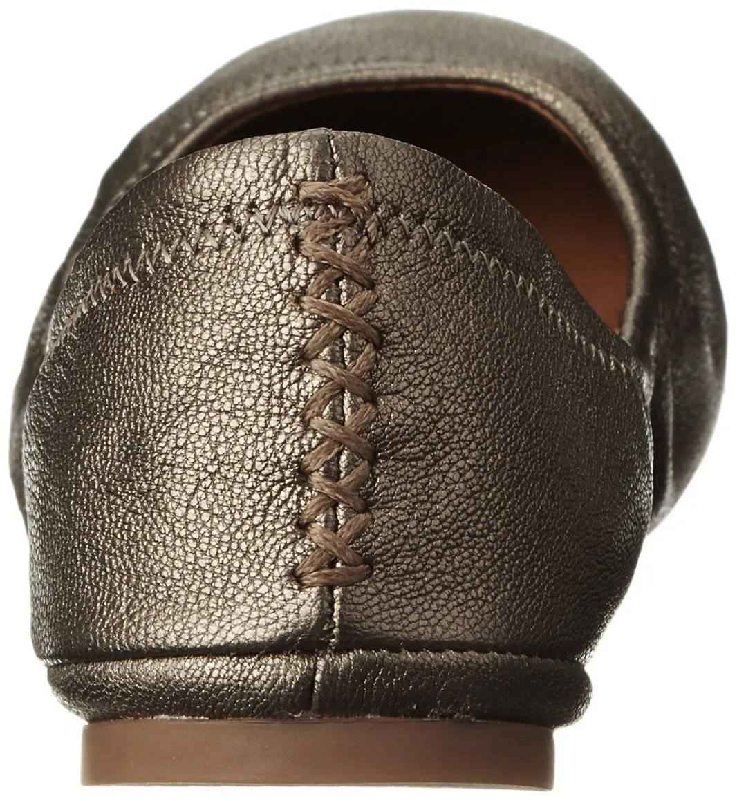 Durable Rounded Ballet Brand Classic Highly recommended Pewter Wide On Toe Leather Slip Shoes Lucky Flat Emmie