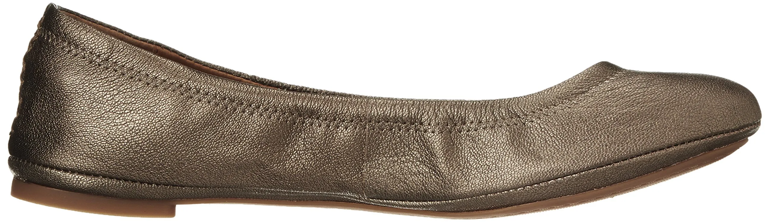 Durable Rounded Ballet Brand Classic Highly recommended Pewter Wide On Toe Leather Slip Shoes Lucky Flat Emmie