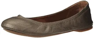Durable Rounded Ballet Brand Classic Highly recommended Pewter Wide On Toe Leather Slip Shoes Lucky Flat Emmie