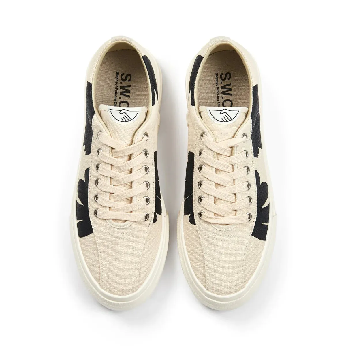 Ecru Black Shroom Hands Suede Dellow Cup Sneakers (unisex)
