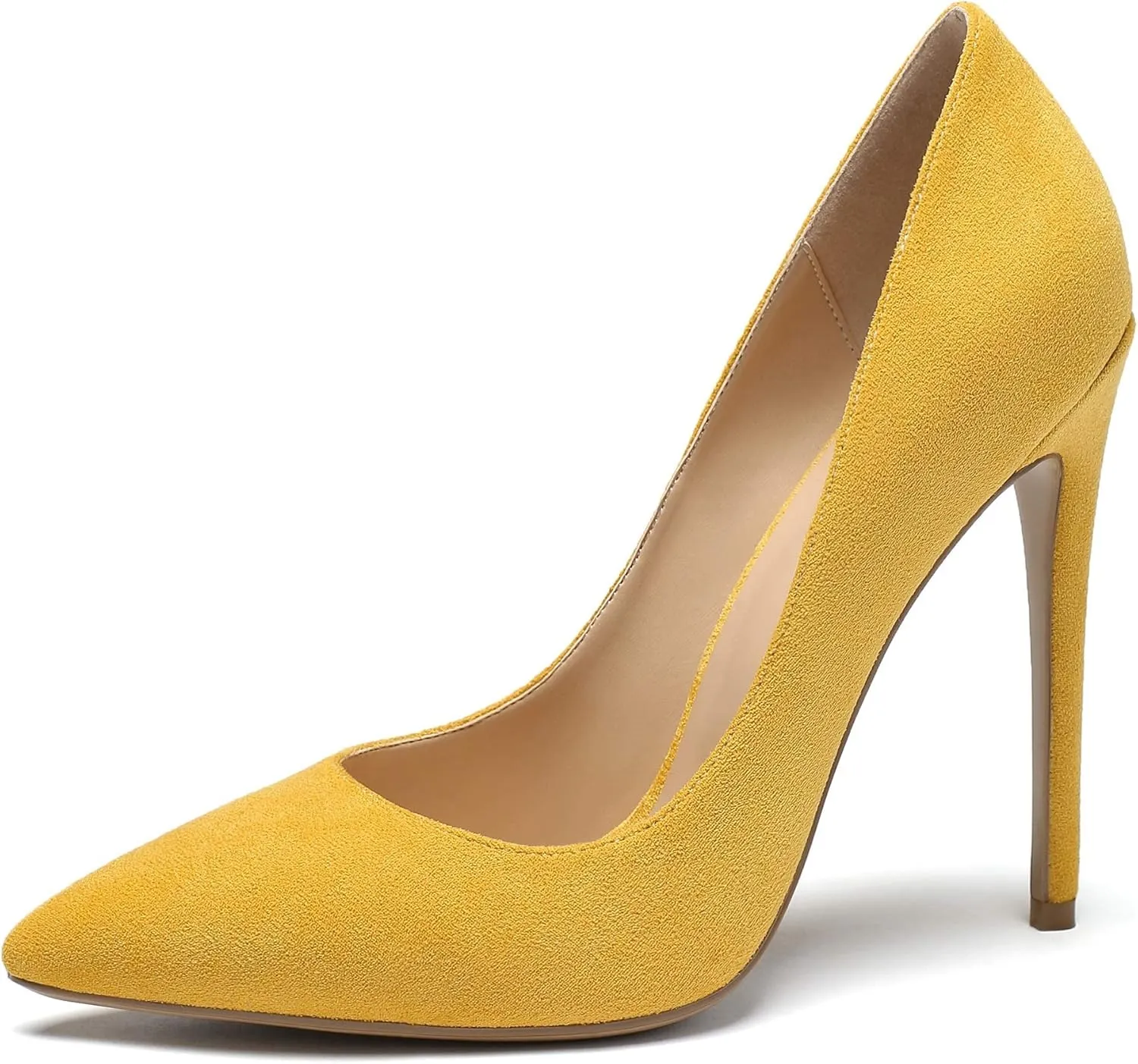 Eldof Women's Stilettos High Heels Slip On Pointed Closed Toe Classic Wedding Party Dressy Pumps 4.7 Inches