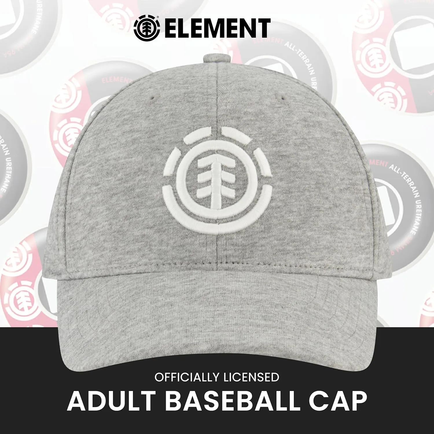 Element Baseball Hat, Adult Flex Fit Active Sport Cap with Curved Brim