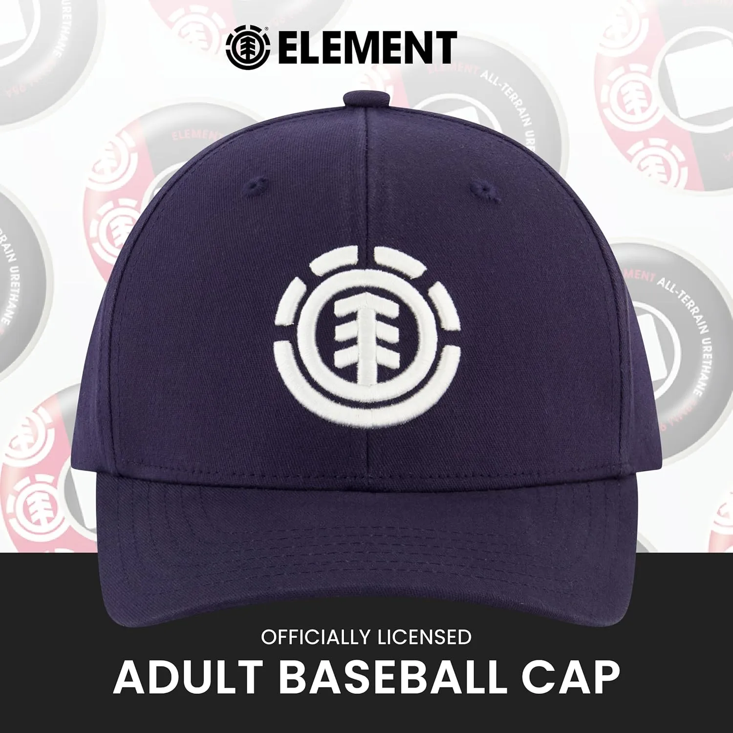Element Baseball Hat, Adult Flex Fit Active Sport Cap with Curved Brim