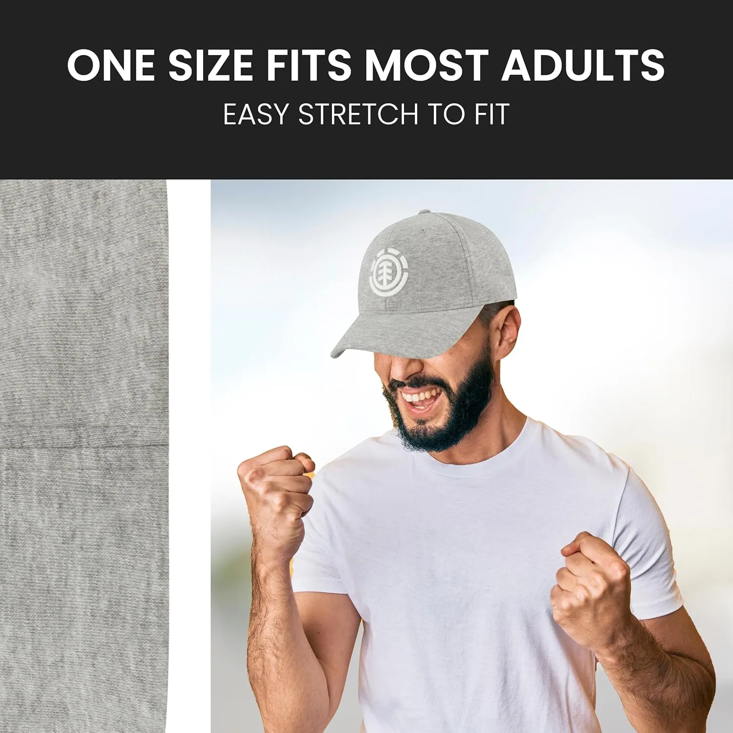 Element Baseball Hat, Adult Flex Fit Active Sport Cap with Curved Brim