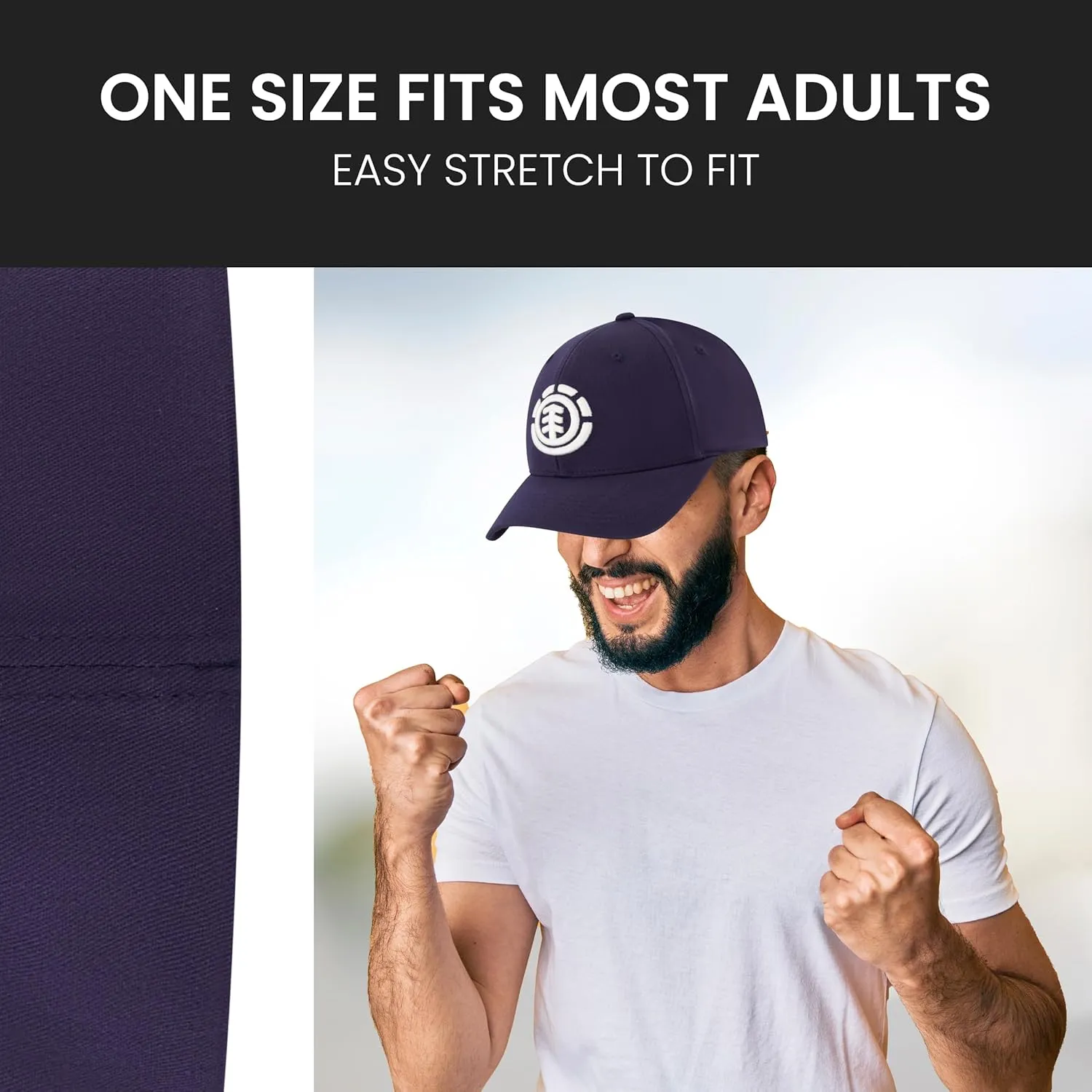 Element Baseball Hat, Adult Flex Fit Active Sport Cap with Curved Brim