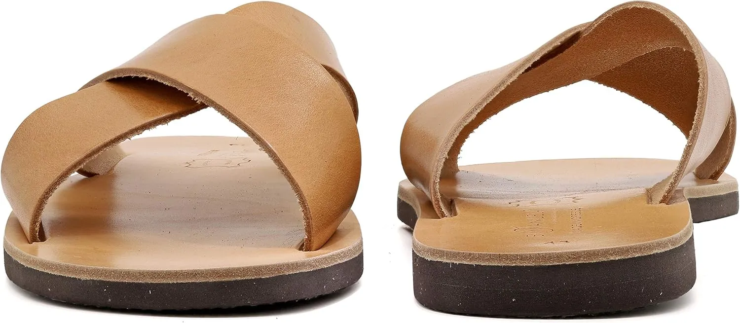 Emmanuela Greek Leather Cross Strap Sandals for Men, Quality Handmade Men's Sandals, Mens X Strappy Summer Shoes