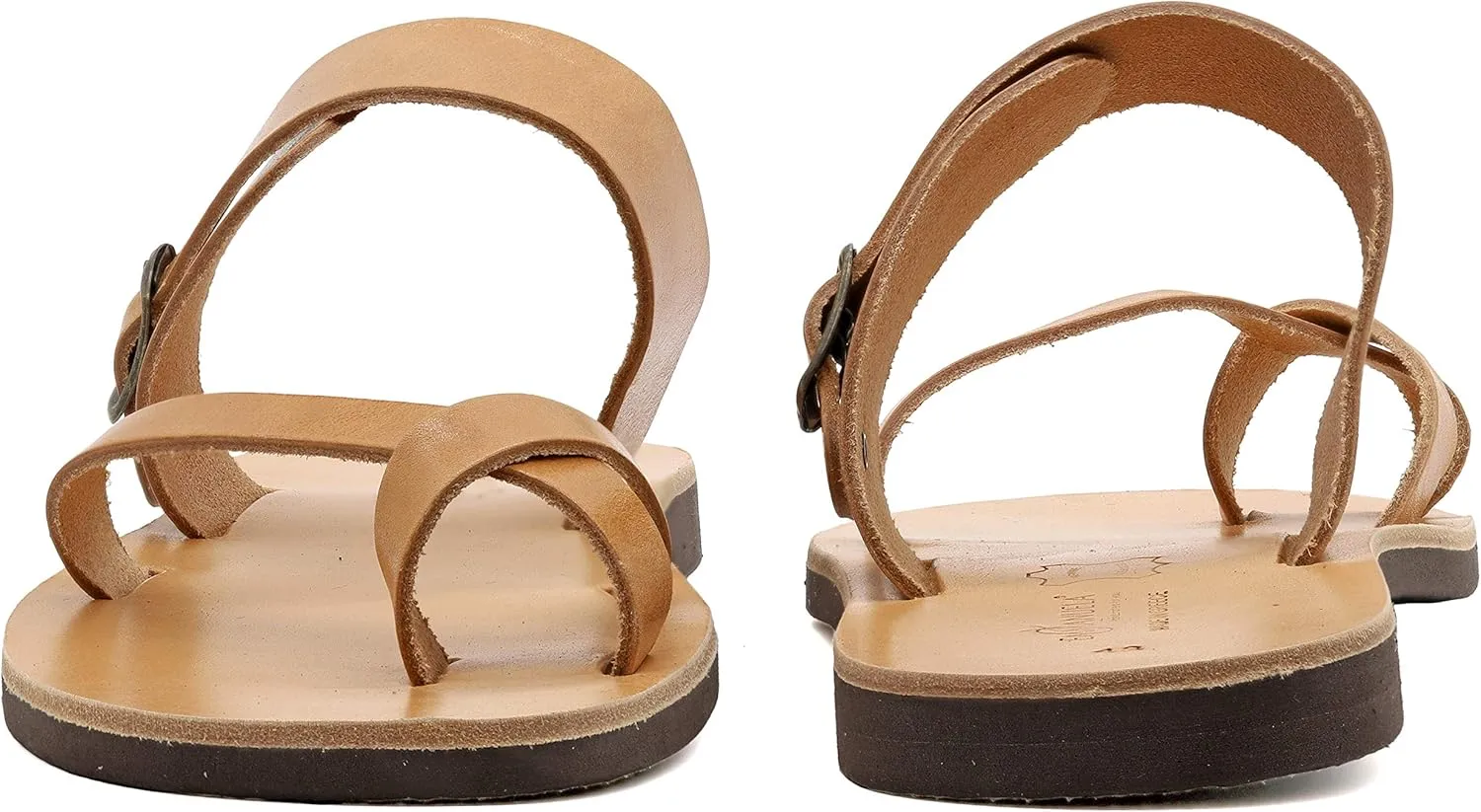 Emmanuela Greek Leather Split Toe Sandals for Men, Quality Handmade Men's Sandals with adjustable Buckle Strap, Mens Strappy Summer Shoes
