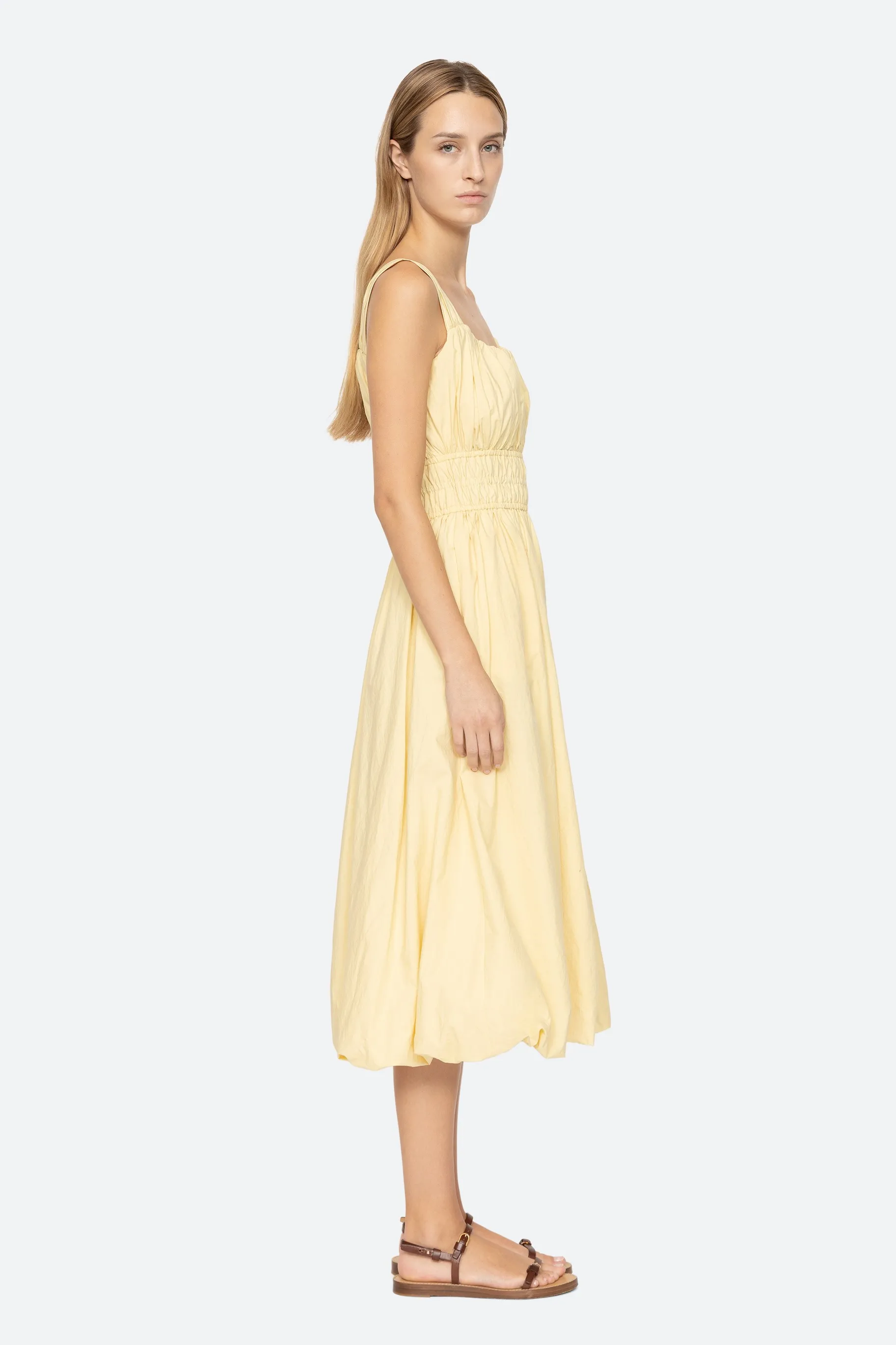 Emmet Bubble Midi Dress - Butter
