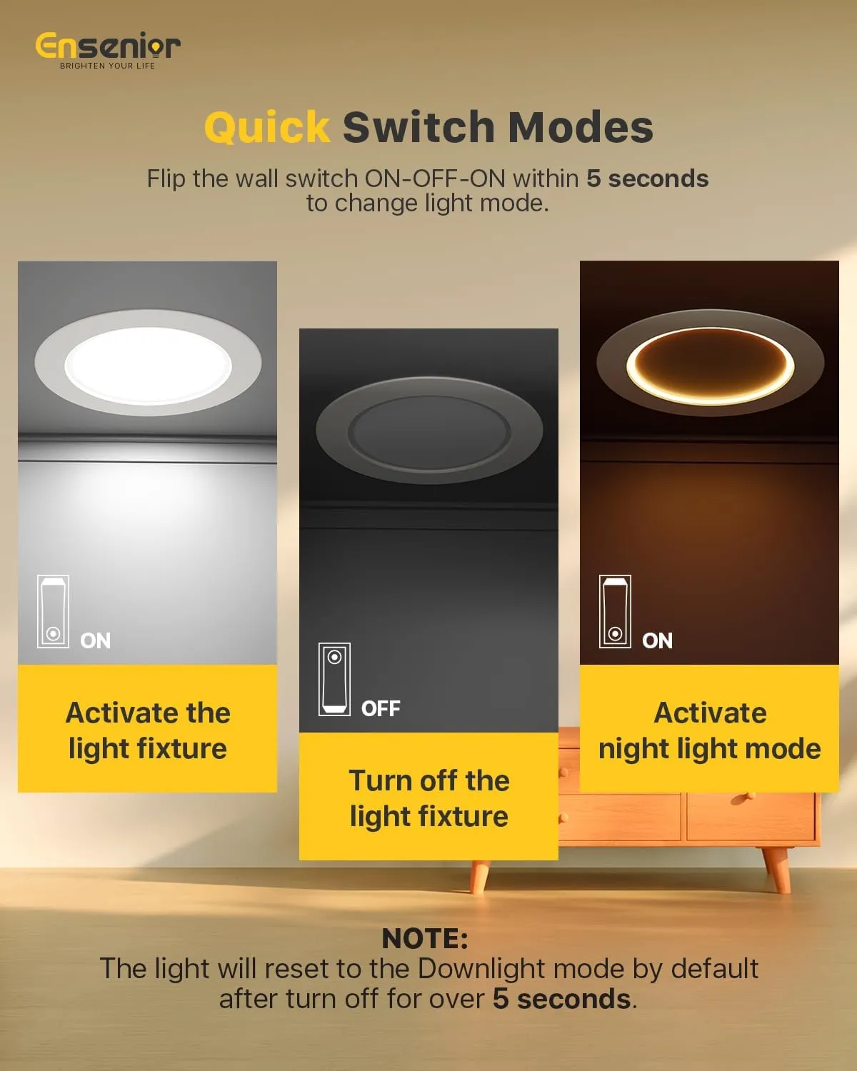 Ensenior 4 Inch LED Recessed Lighting 12 Pack with Night Light, Dimmable Flat LED Can Lights, 5CCT Adjustable Color Temperature (2700K-5000K), 7W=77W 700LM, IC & Damp Rated, FCC (12, 4 Inch)