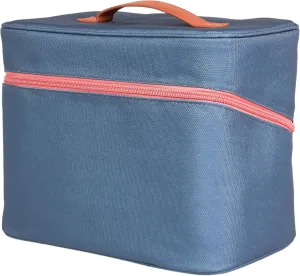 Erin Condren Medium Organizer Case, Stylish Sapphire Multi-Purpose Travel Case, Removable Dividers and Sturdy Vegan Leather Handle, Carry Toiletries, Makeup, Jewelry and More