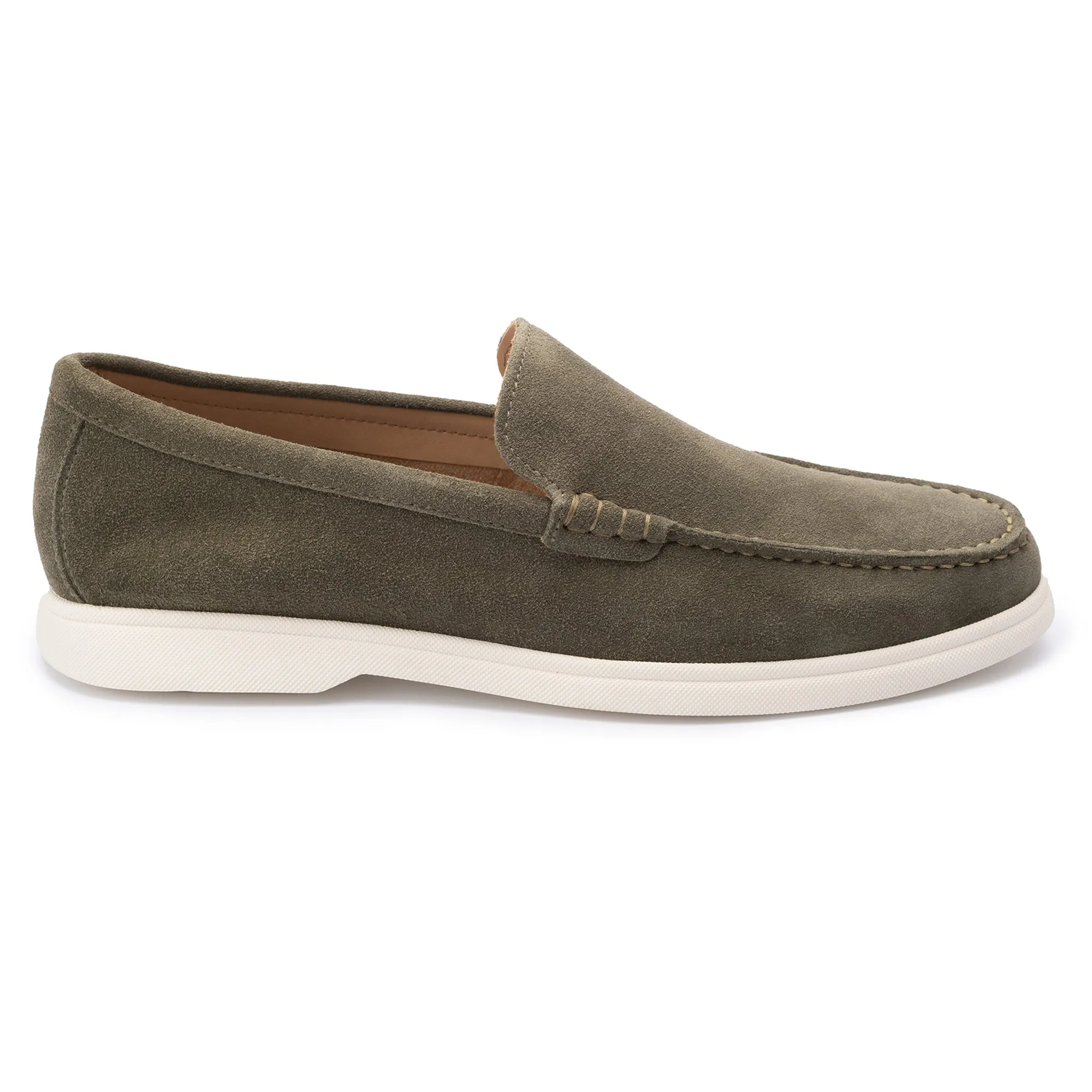 Ethan Green Plain Calf Suede Loafer