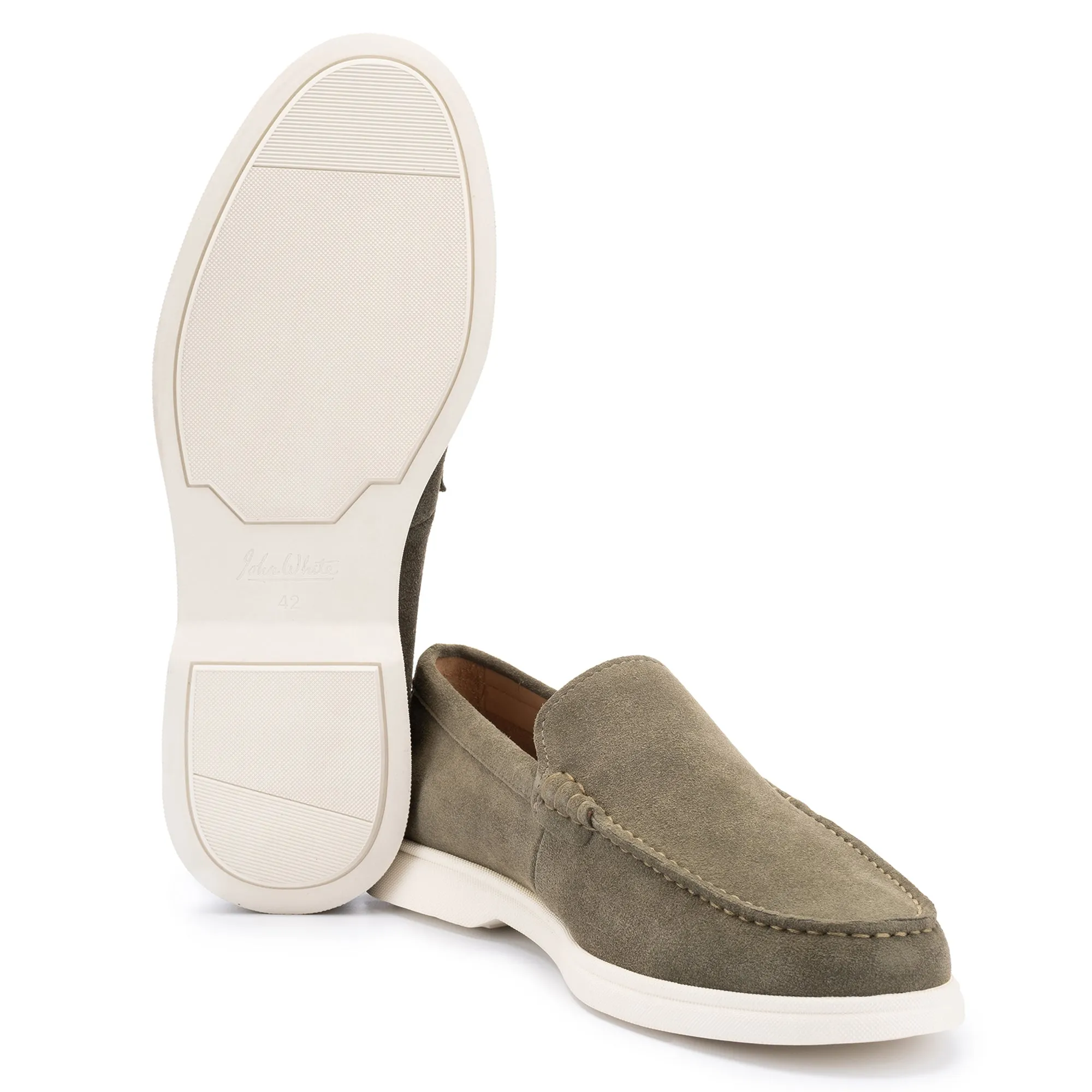 Ethan Green Plain Calf Suede Loafer