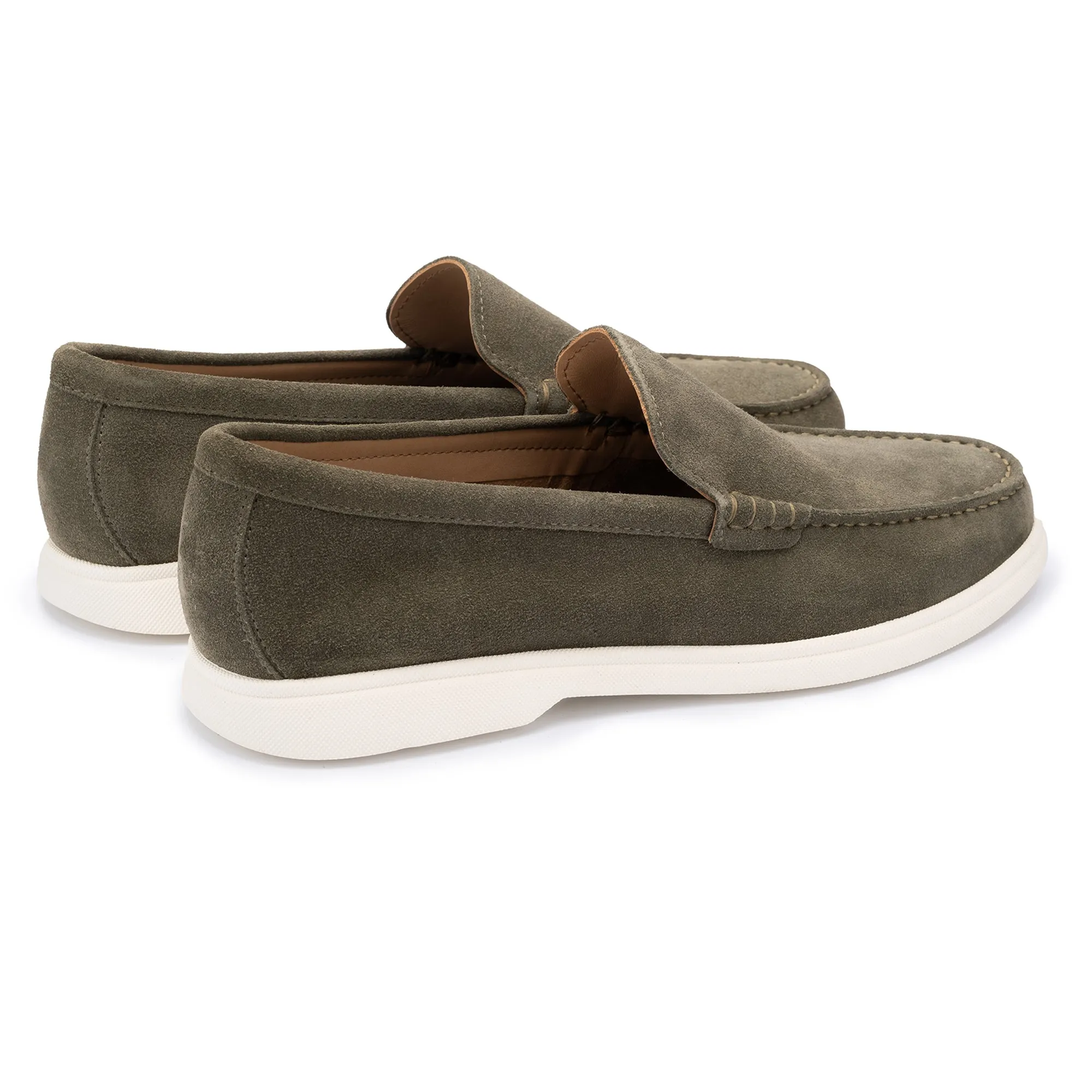 Ethan Green Plain Calf Suede Loafer