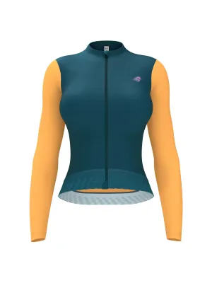 Ethereal Woman Cycling Jersey Long Sleeve - Teal Blend