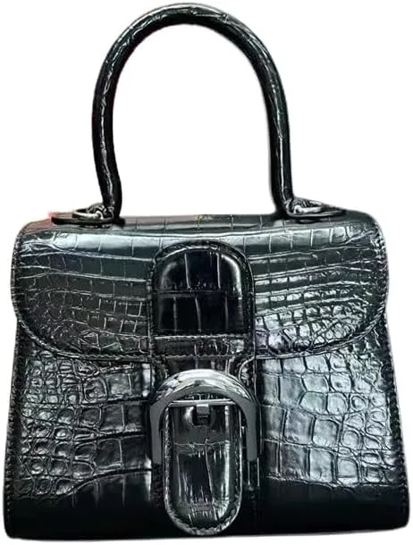 Exotic Genuine Alligator Skin Lady Small Handbag Authentic Crocodile Leather Women Classic Black Purse Female Mini Shoulder Bag