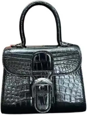 Exotic Genuine Alligator Skin Lady Small Handbag Authentic Crocodile Leather Women Classic Black Purse Female Mini Shoulder Bag