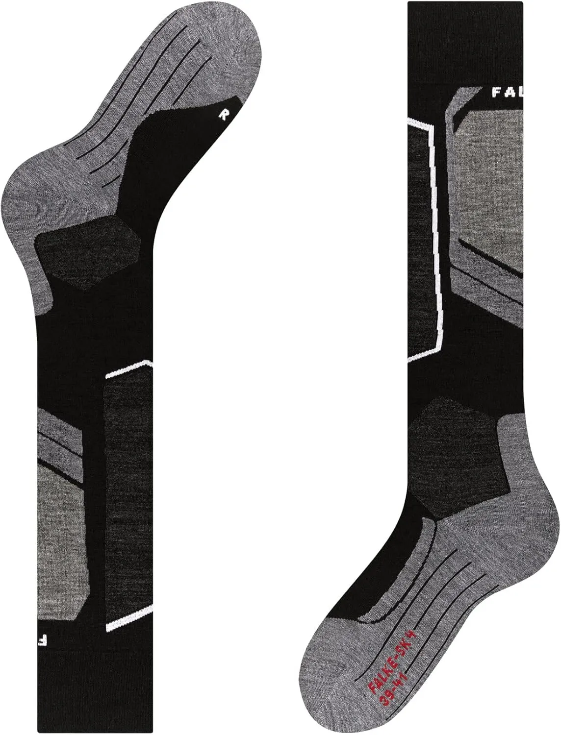 FALKE Men's SK4 Advanced Ski Socks, Light Cushion, Quick Dry Merino Wool, 1 Pair