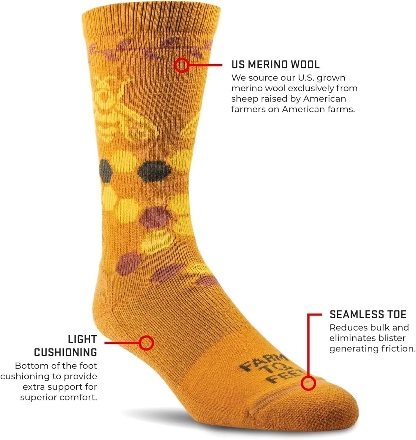Farm to Feet Ashland Everyday Light Cushion Merino Wool Crew Socks