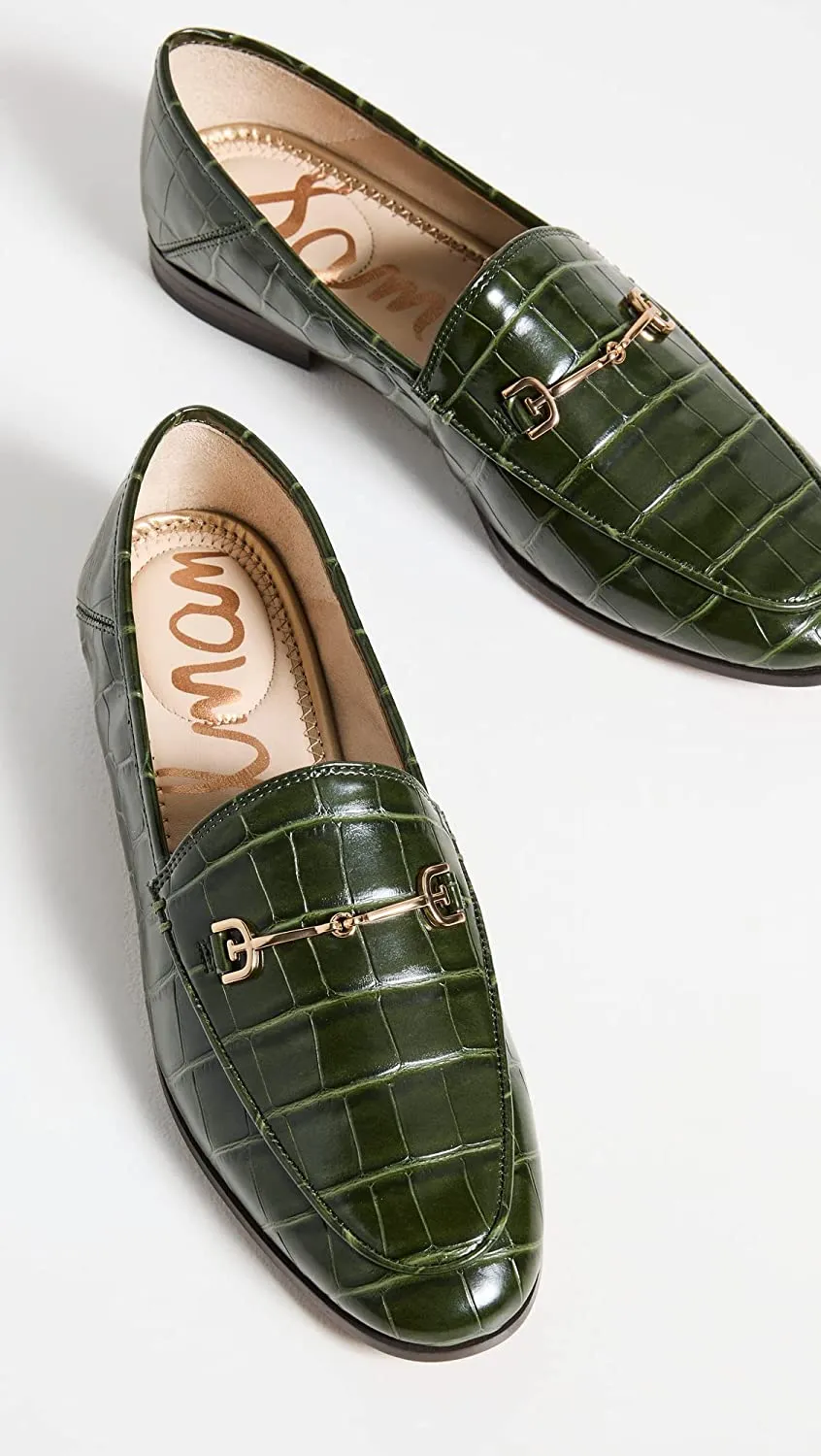 Fashion Almond Reliable Heel Emerald Sam Deep Loraine Exclusive offerings Edelman Slip Loafers Stacked Toe On
