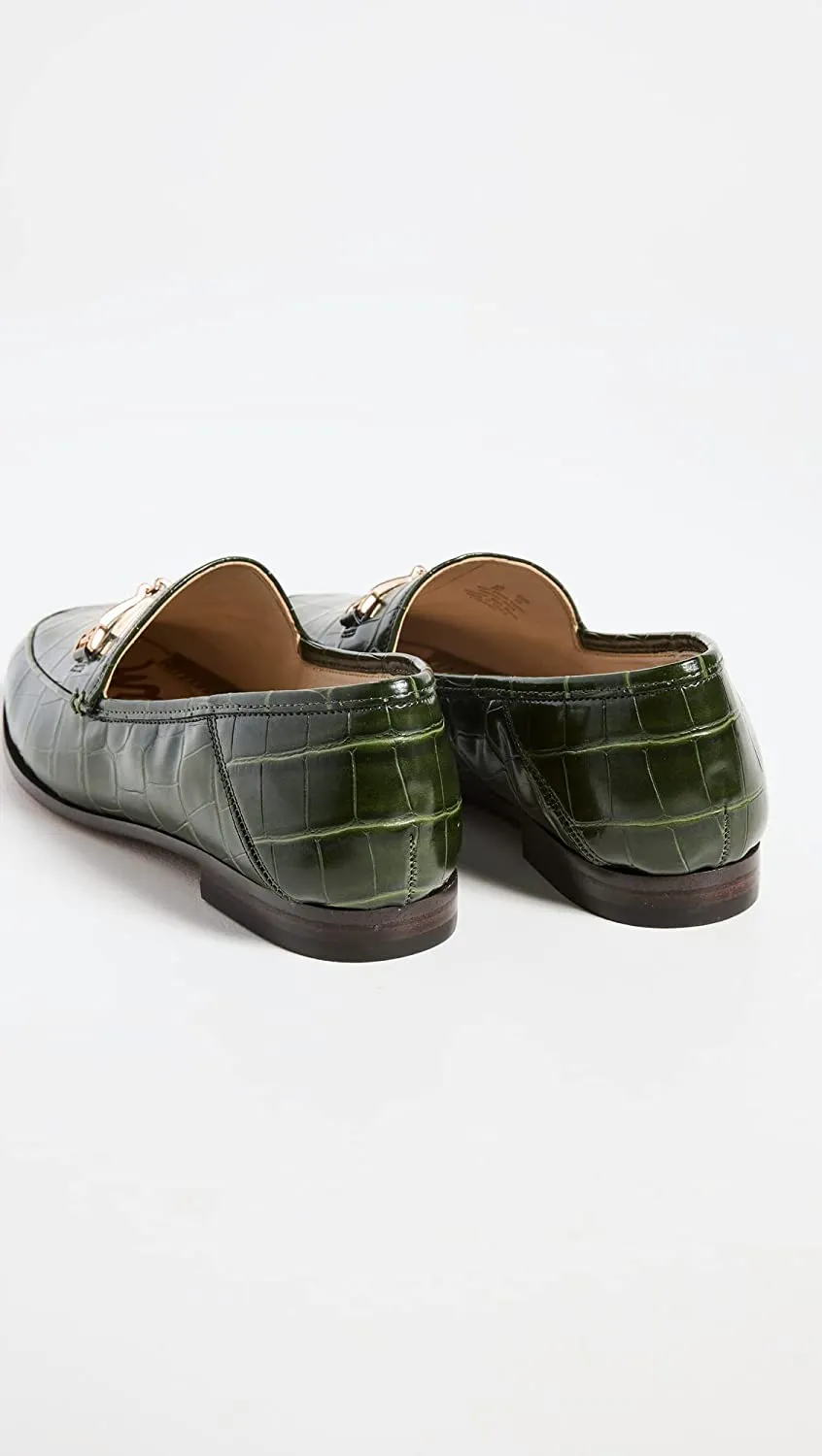 Fashion Almond Reliable Heel Emerald Sam Deep Loraine Exclusive offerings Edelman Slip Loafers Stacked Toe On