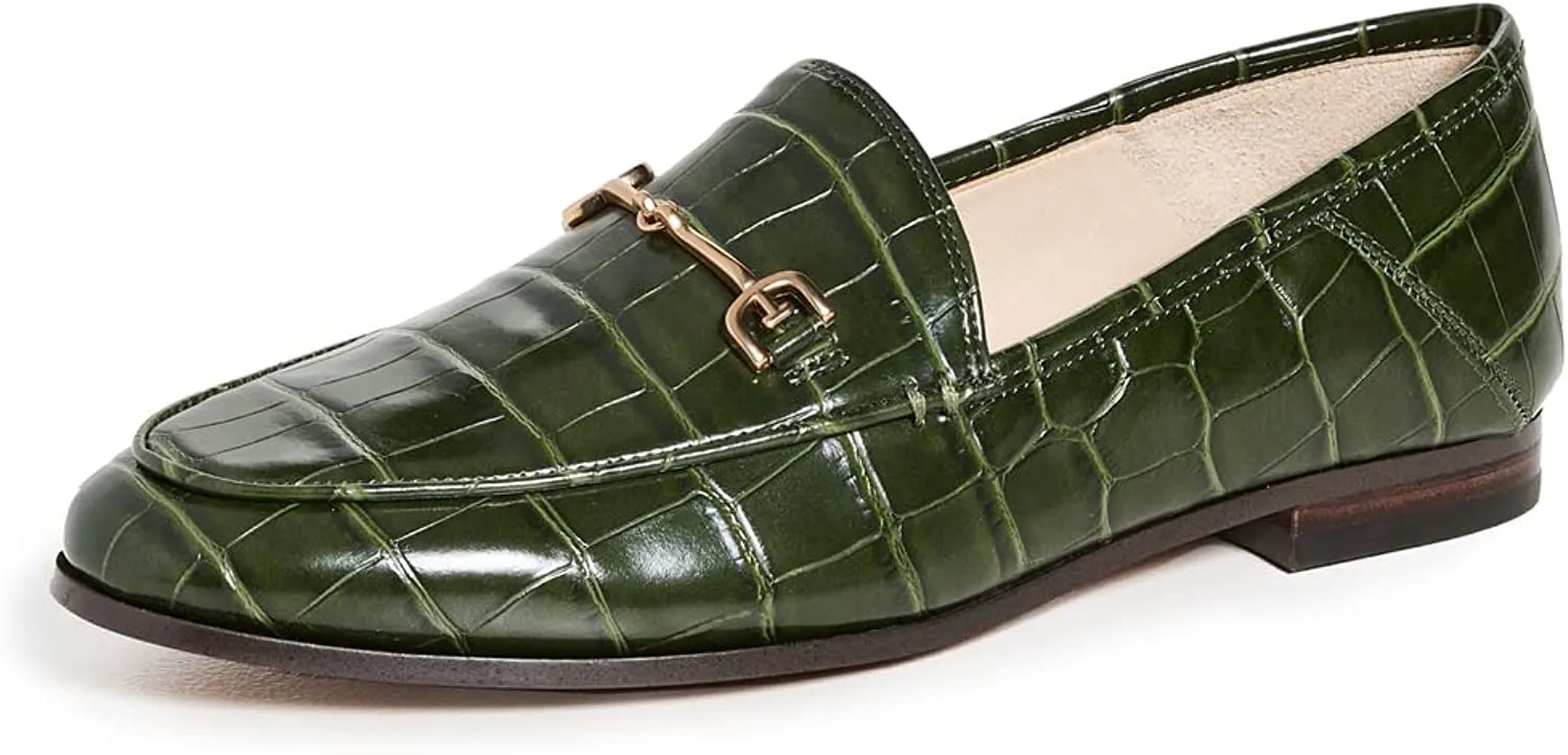 Fashion Almond Reliable Heel Emerald Sam Deep Loraine Exclusive offerings Edelman Slip Loafers Stacked Toe On