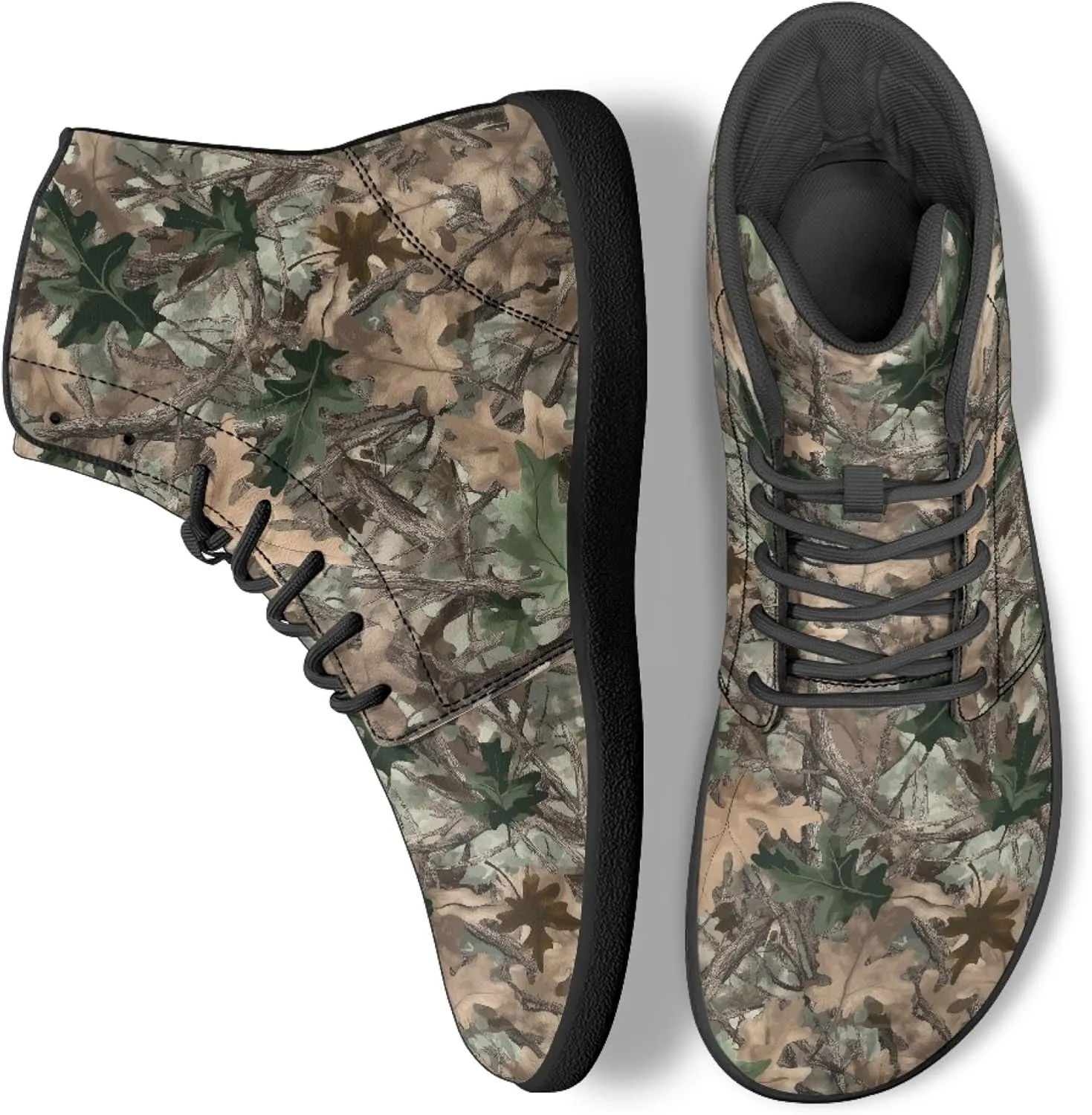 Fashion Print Womens Mens High Top Barefoot Sneakers Flat Shoes