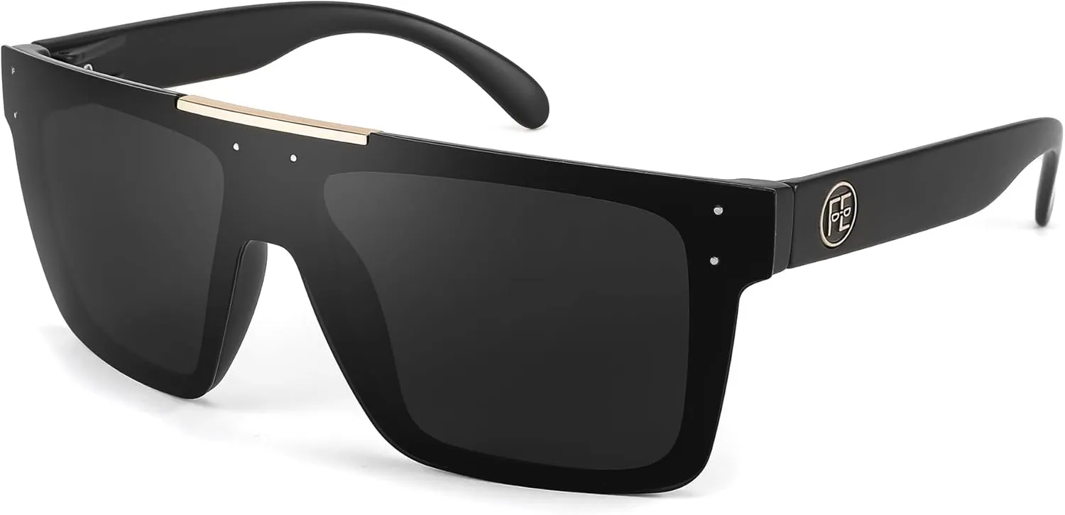 FEISEDY Men Sunglasses Polarized Oversized Square Flat Top Cycling Running Fishing Golf Hiking Sports B2990