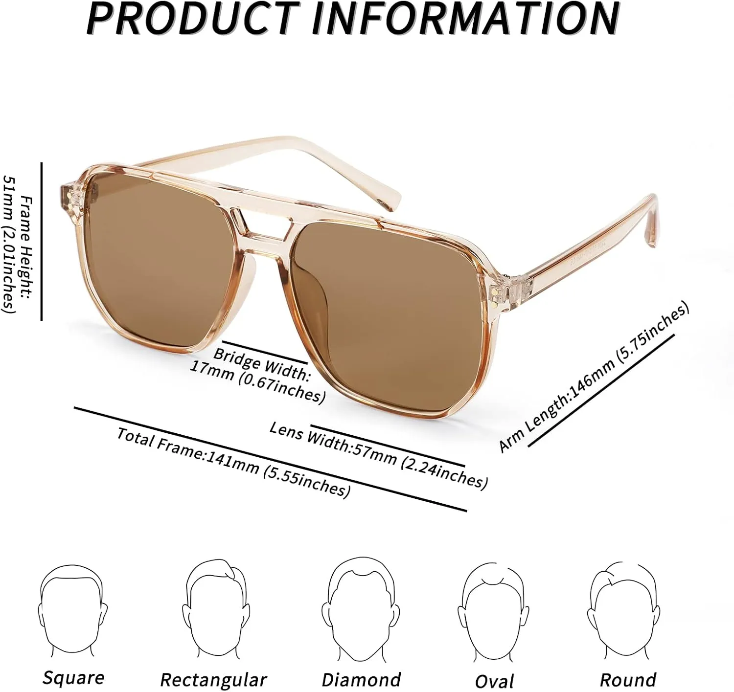 FEISEDY Retro Square Aviator Sunglasses Women Men 70s Vintage Trendy Plastic Frame Sun Glasses B2835