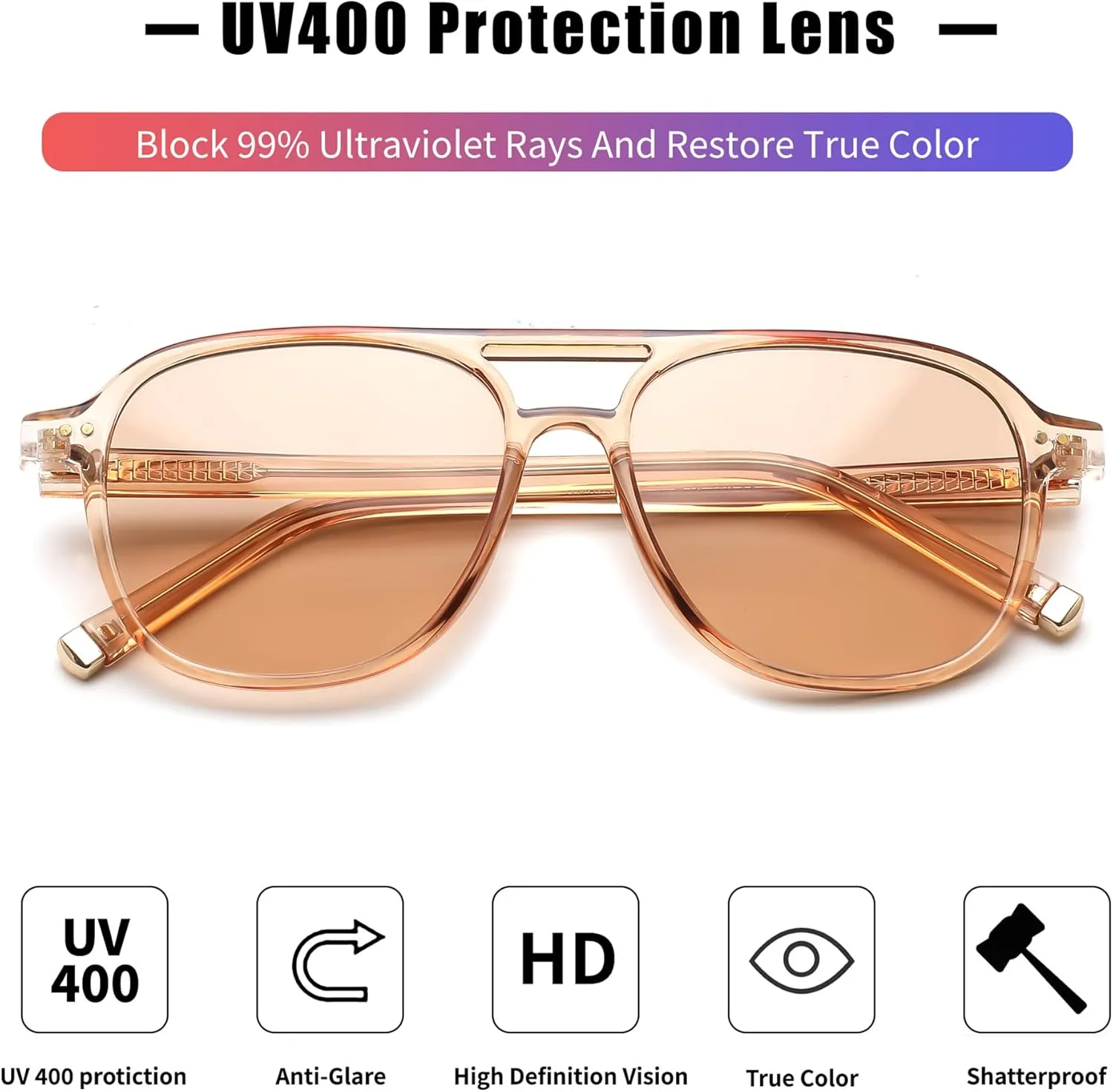 FEISEDY Vintage Square 70s Aviator Sunglasses Women Men Classic Trendy Acetate Frame UV400 Sun Glasses B0117