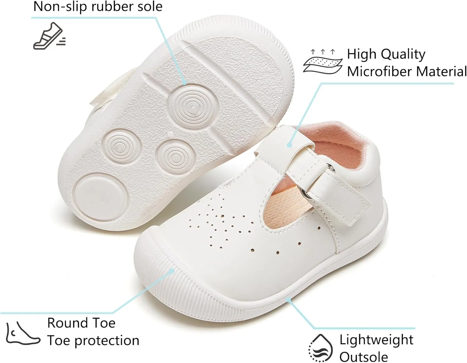 Felix & Flora Soft Sole Baby Dress Shoes - Infant Baby Walking Shoes Moccasinss Rubber Sole Crib Shoes