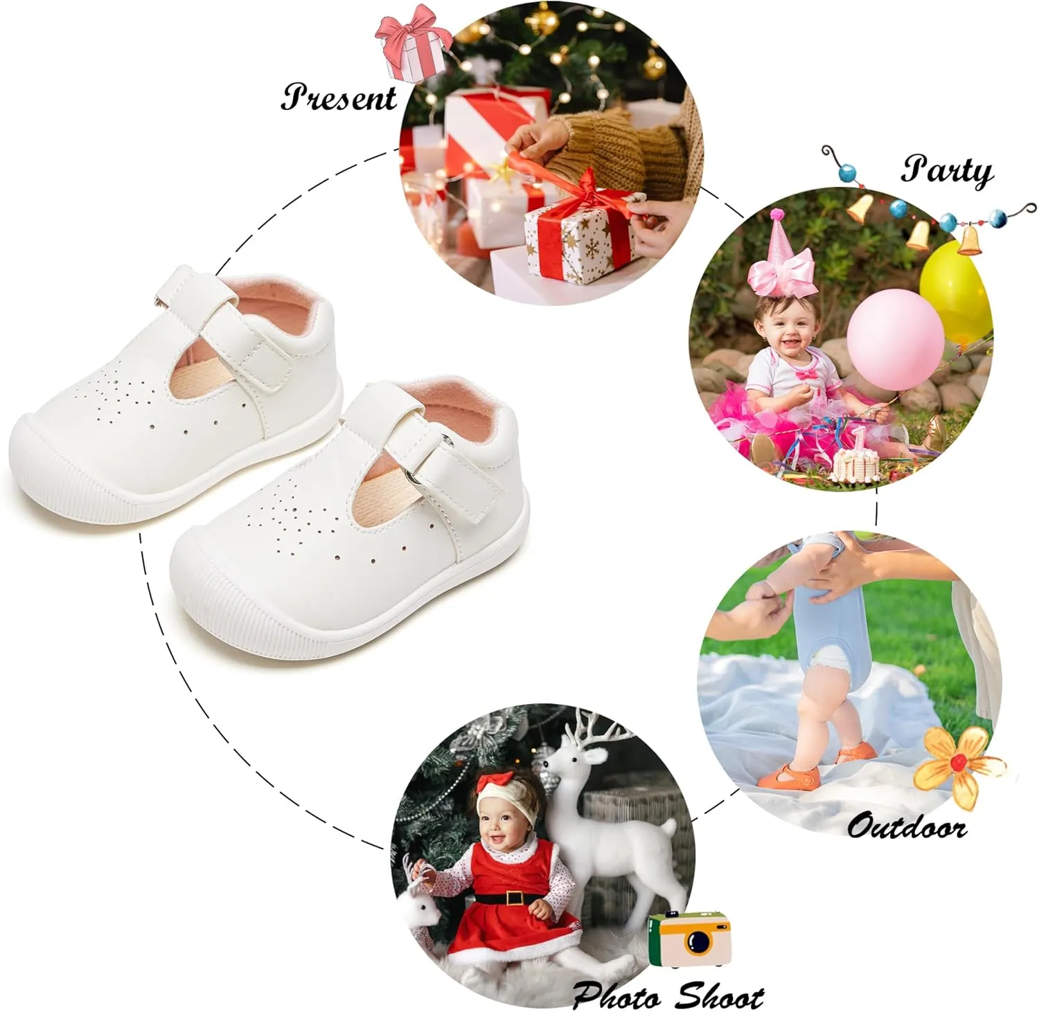 Felix & Flora Soft Sole Baby Dress Shoes - Infant Baby Walking Shoes Moccasinss Rubber Sole Crib Shoes