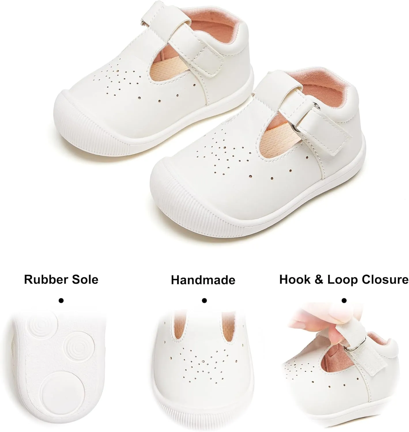 Felix & Flora Soft Sole Baby Dress Shoes - Infant Baby Walking Shoes Moccasinss Rubber Sole Crib Shoes