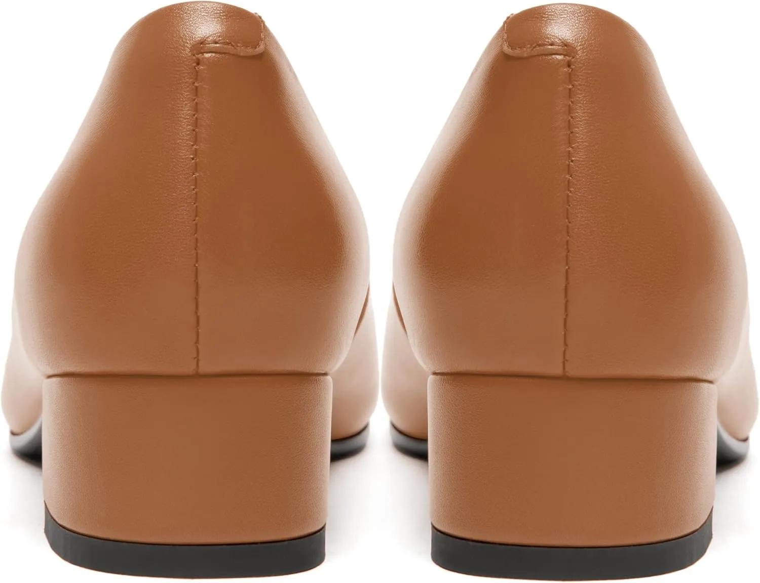 FEMSTEP Womens Wedding Slip On Square Toe Matte Leather Dress Chunky Low Heel Pumps Shoes 1.5 Inch