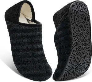 Fires Womens Mens Slippers with Rubber Sole Soft-Lightweight House Slipper Socks Around House Shoes Non Slip Indoor/Outdoor