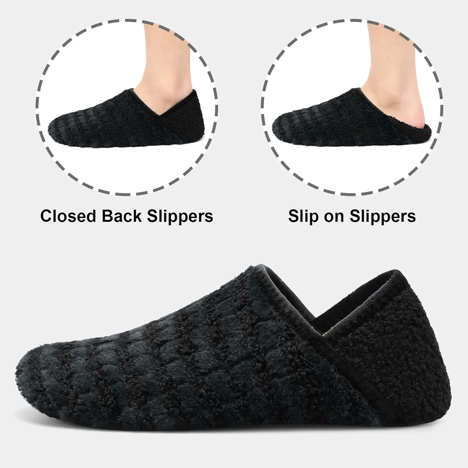 Fires Womens Mens Slippers with Rubber Sole Soft-Lightweight House Slipper Socks Around House Shoes Non Slip Indoor/Outdoor